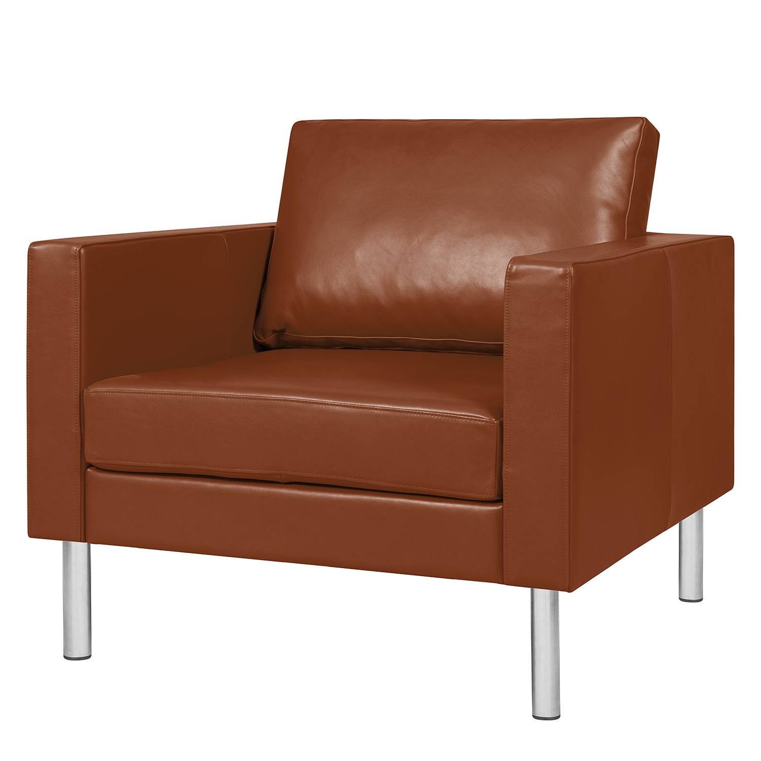 home24 Fredriks Sessel Portobello IV Cognac Echtleder 82x75x85 cm (BxHxT)