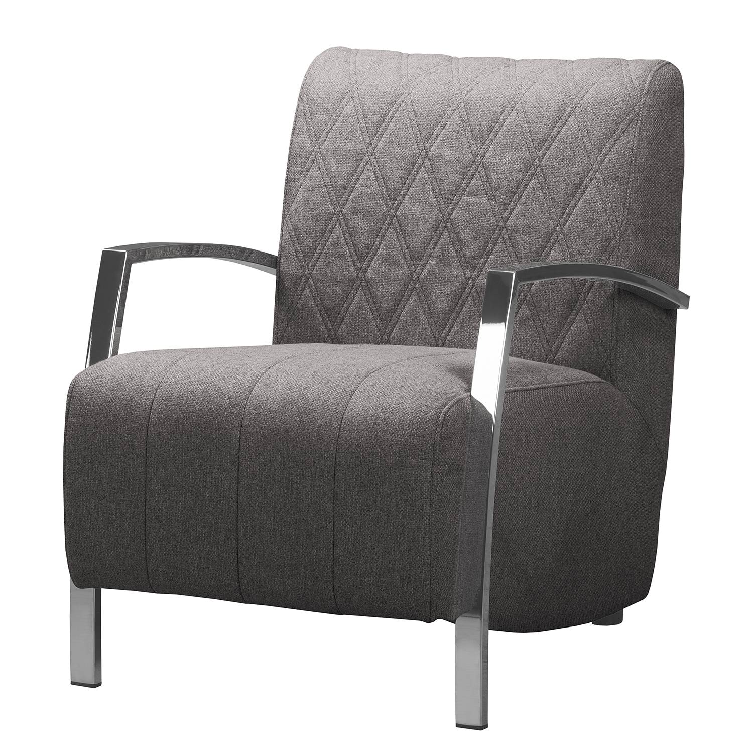home24 loftscape Sessel Richlands III Dunkelgrau Strukturstoff 63x81x76 cm (BxHxT)
