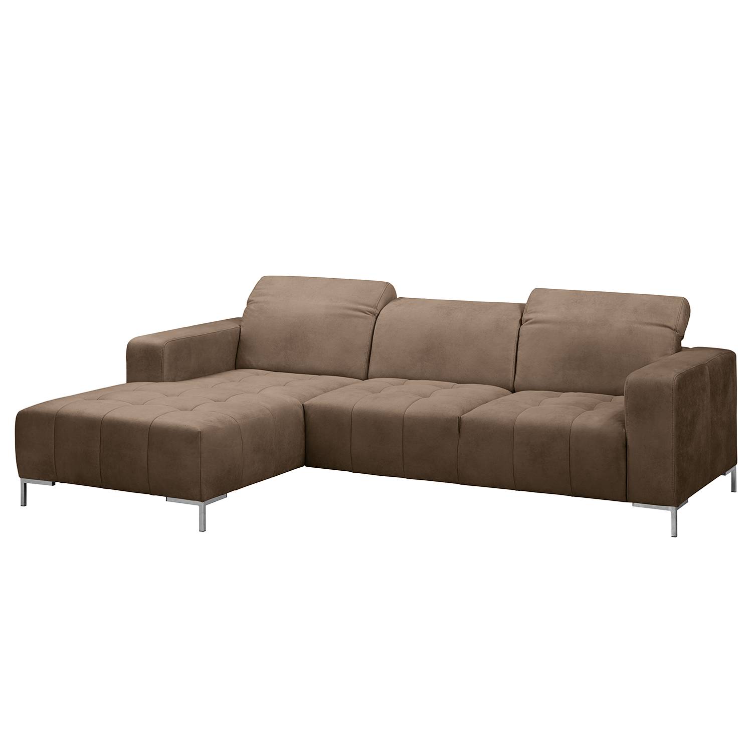 home24 Fredriks Ecksofa Graide III Espresso Microfaser 258x77x172 cm