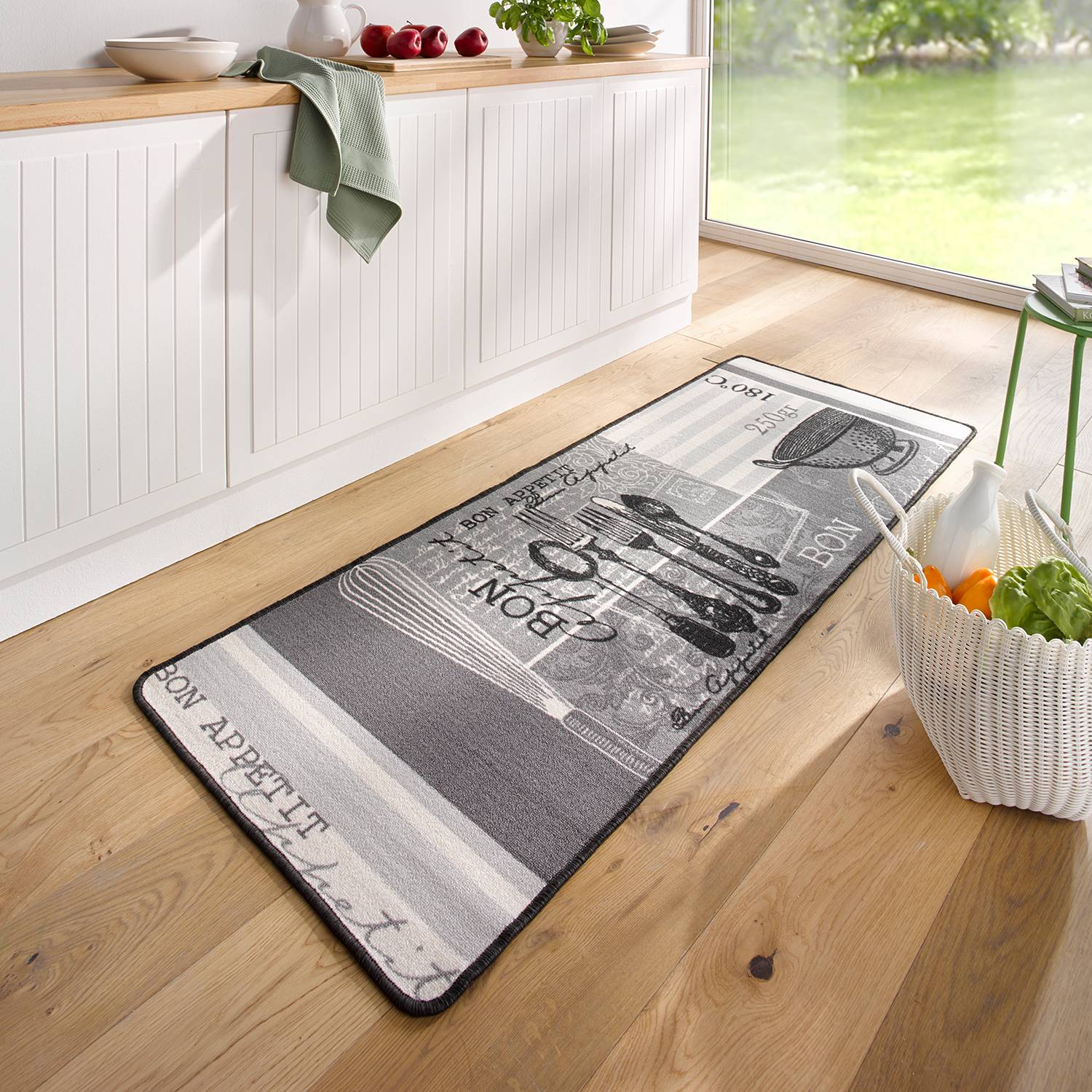 home24 Hanse Home Läufer Bon Appetit Fango mit Text 67x180 cm (BxT) Kunstfaser Rechteckig