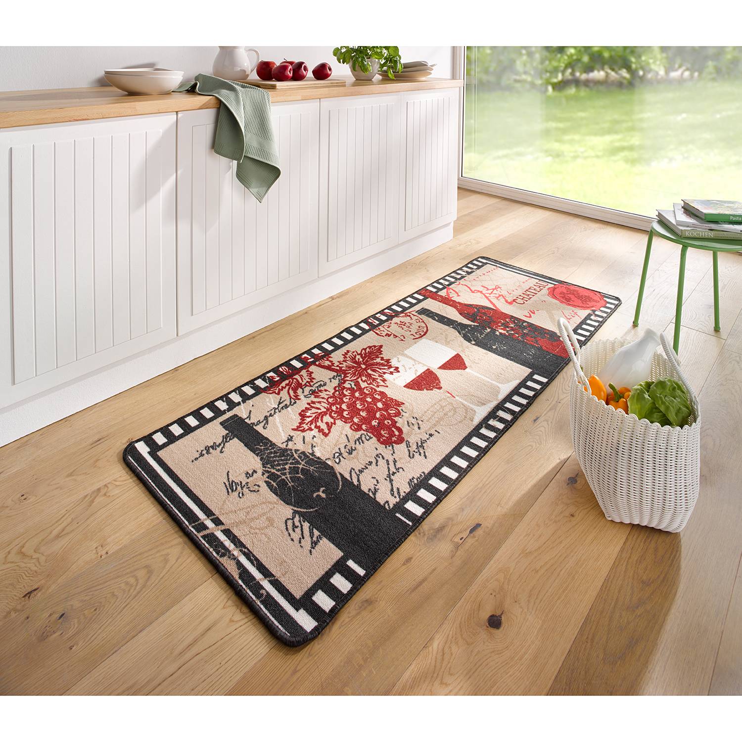 home24 Hanse Home Läufer Chateau Beige/Rot mit Motiv 67x180 cm (BxT) Mischgewebe Rechteckig