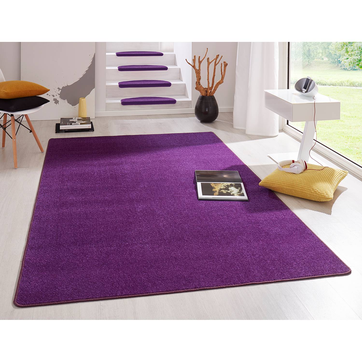 home24 Hanse Home Kurzflorteppich Fancy Violett 133x195 cm (BxT) Webstoff