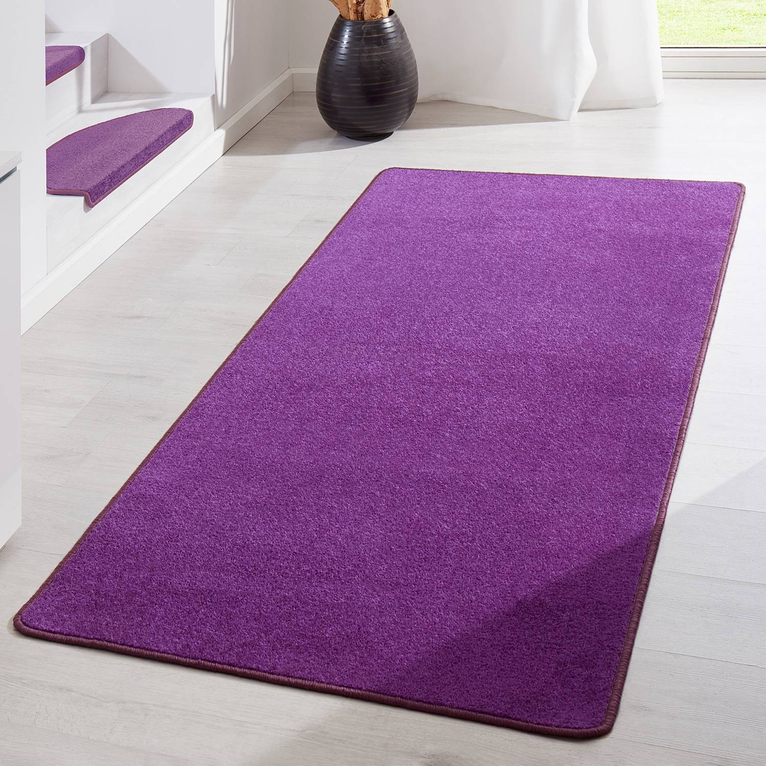 home24 Hanse Home Läufer Fancy Violett 80x300 cm (BxT) Webstoff Rechteckig