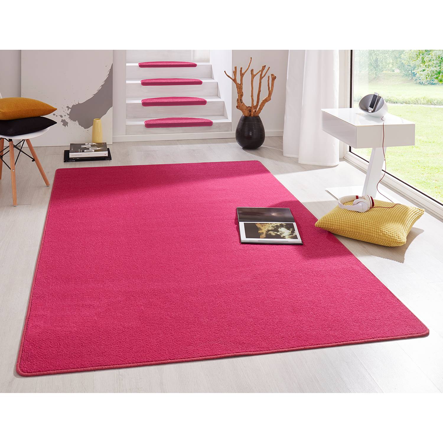 home24 Hanse Home Kurzflorteppich Fancy Fuchsia Rechteckig 160x240 cm (BxT) Webstoff