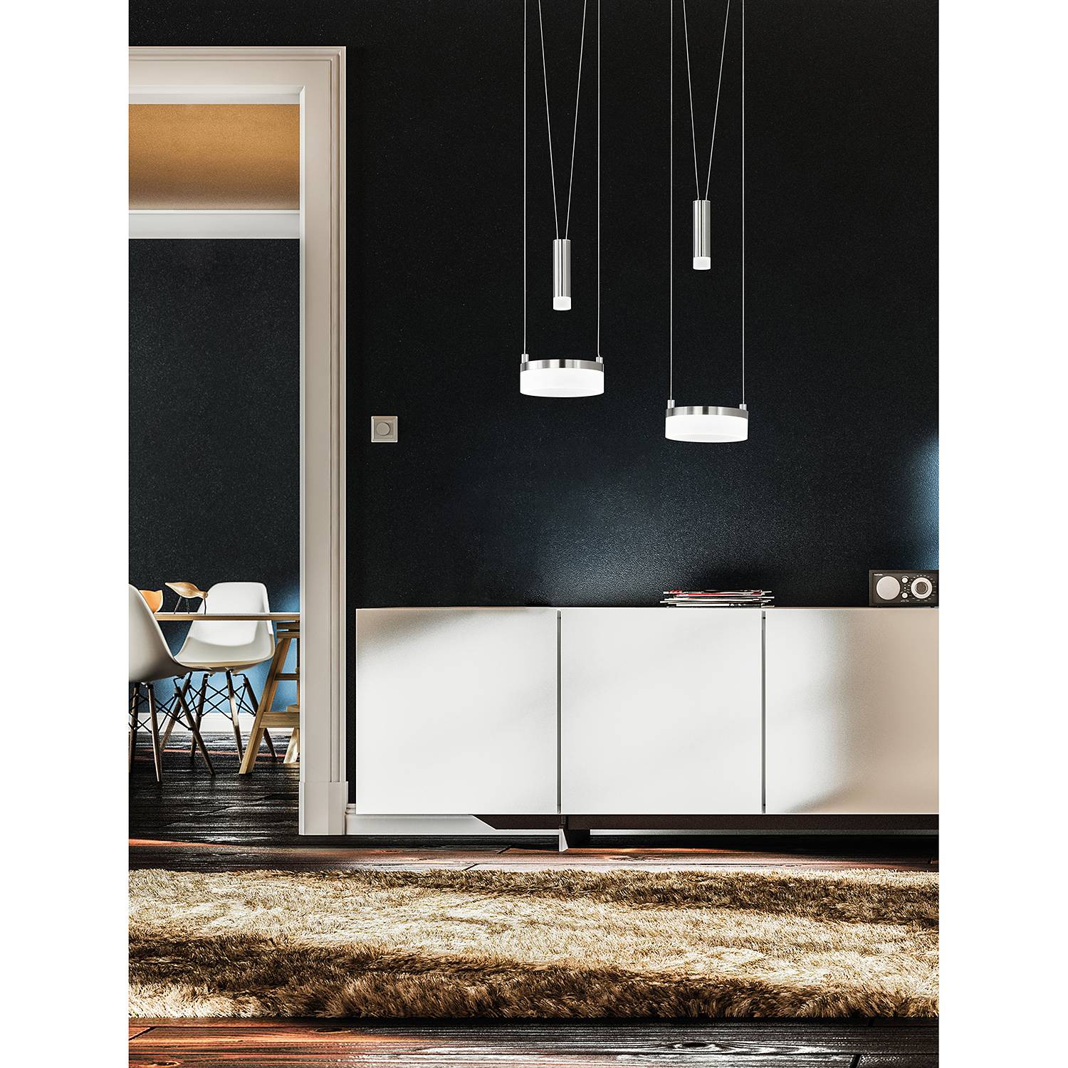 home24 LED-Pendelleuchte Jesse II