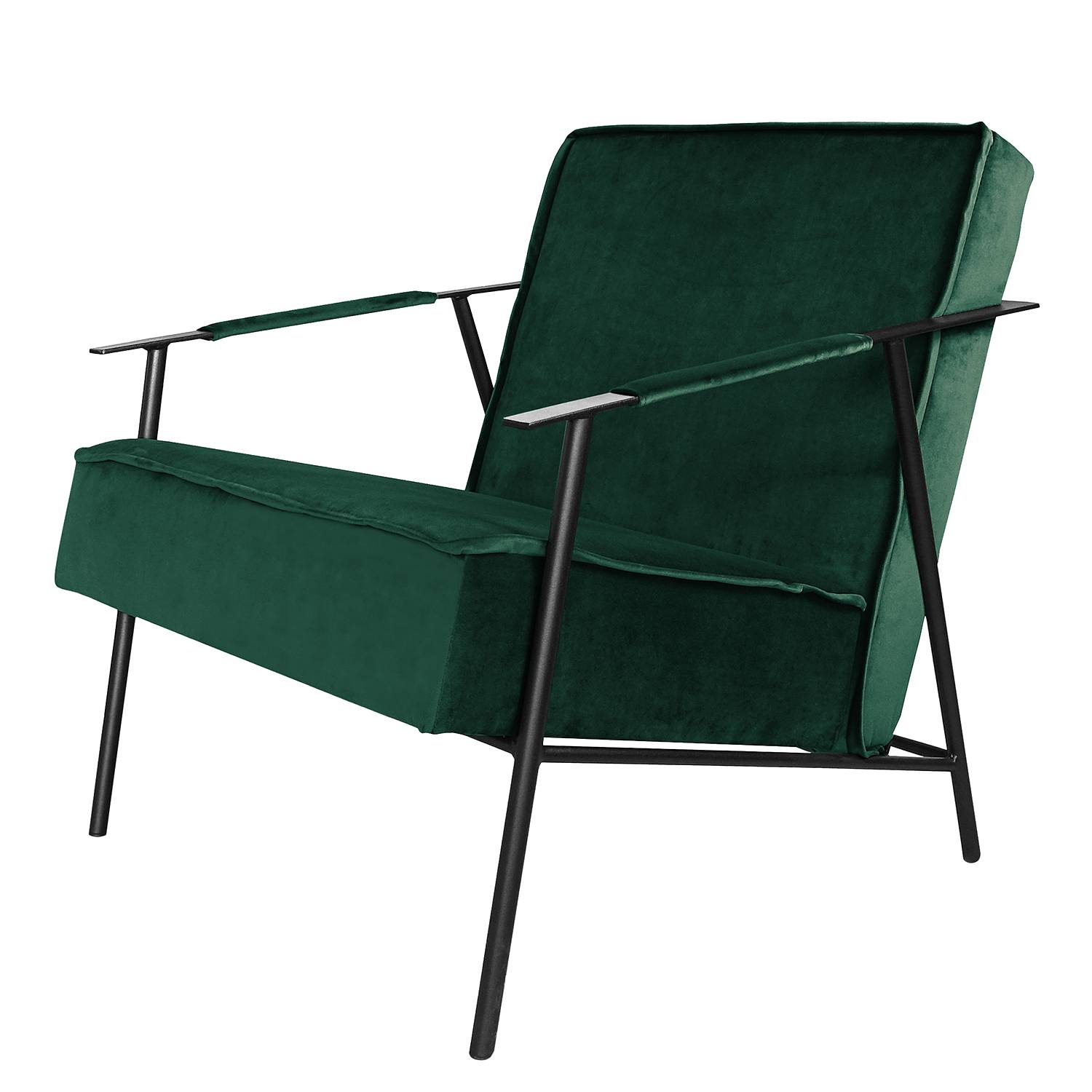 home24 Jack & Alice Sessel Canoas II Antikgrün Samt 66x75x75 cm (BxHxT)