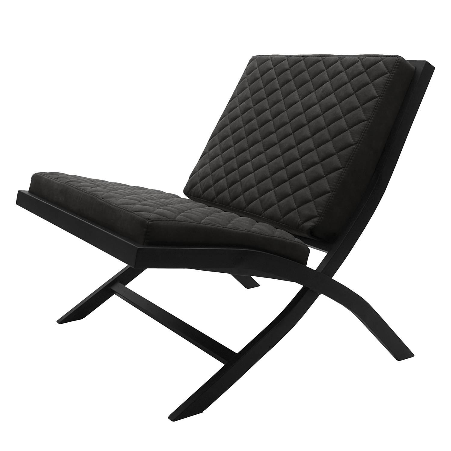 home24 ars manufacti Sessel Bourke III Schwarz Microfaser 64x73x75 cm (BxHxT)