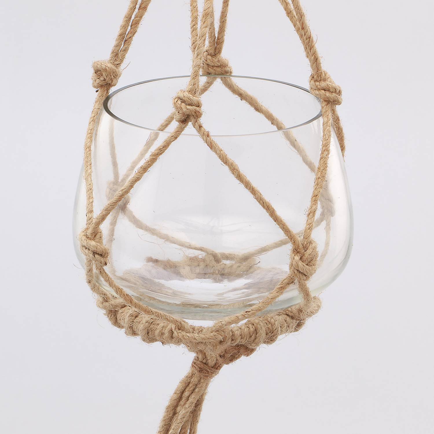 Hängeblumentopf ANA - Glas / Jute