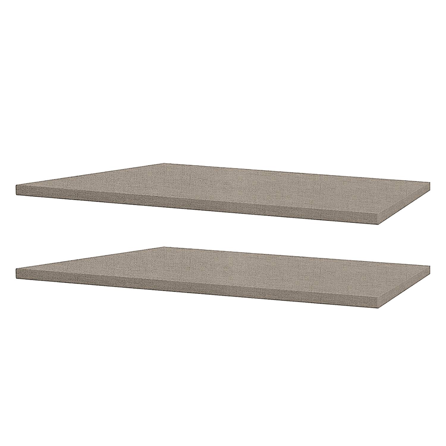 home24 Fachboden Rauch 2er Set Naturfarbene Leinenoptik 43x2,2x50 cm (BxHxT) Spanplatte Modern