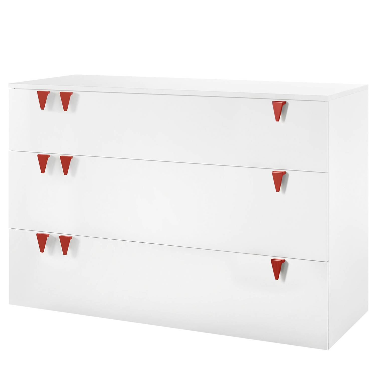 home24 Kommode hülsta now minimo V Schneeweiß MDF 135x93x53 cm (BxHxT) 3 Schubladen