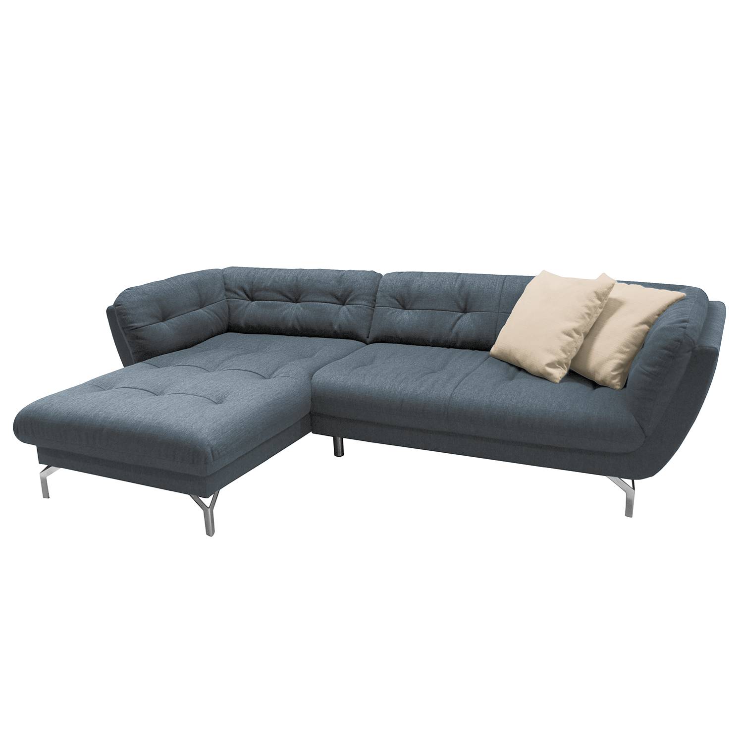 home24 Fredriks Ecksofa Somerset I Taubengrau Webstoff 270x77x170 cm
