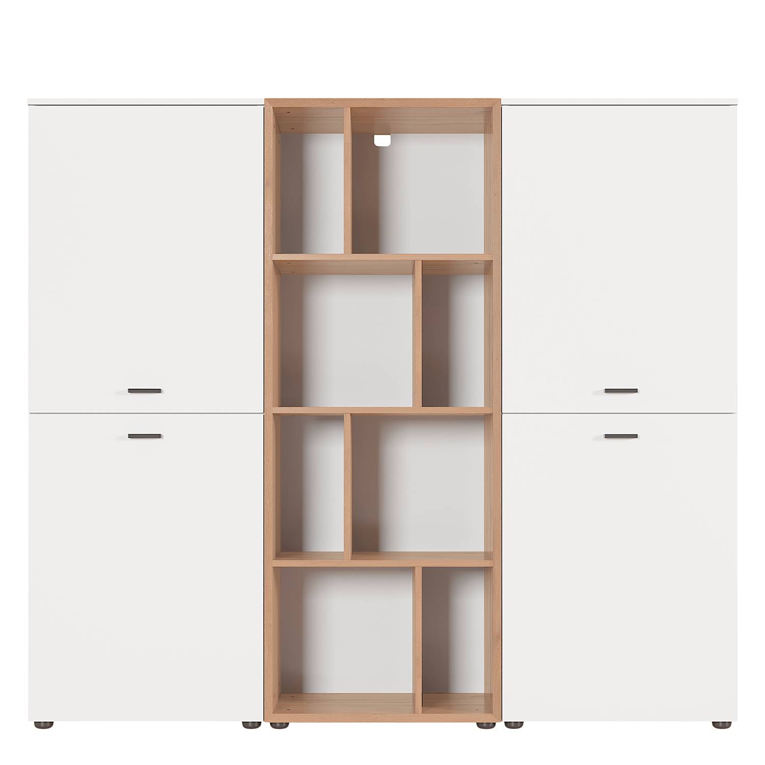 Highboard CORUNA II - Weiß / Eiche Grandson Dekor