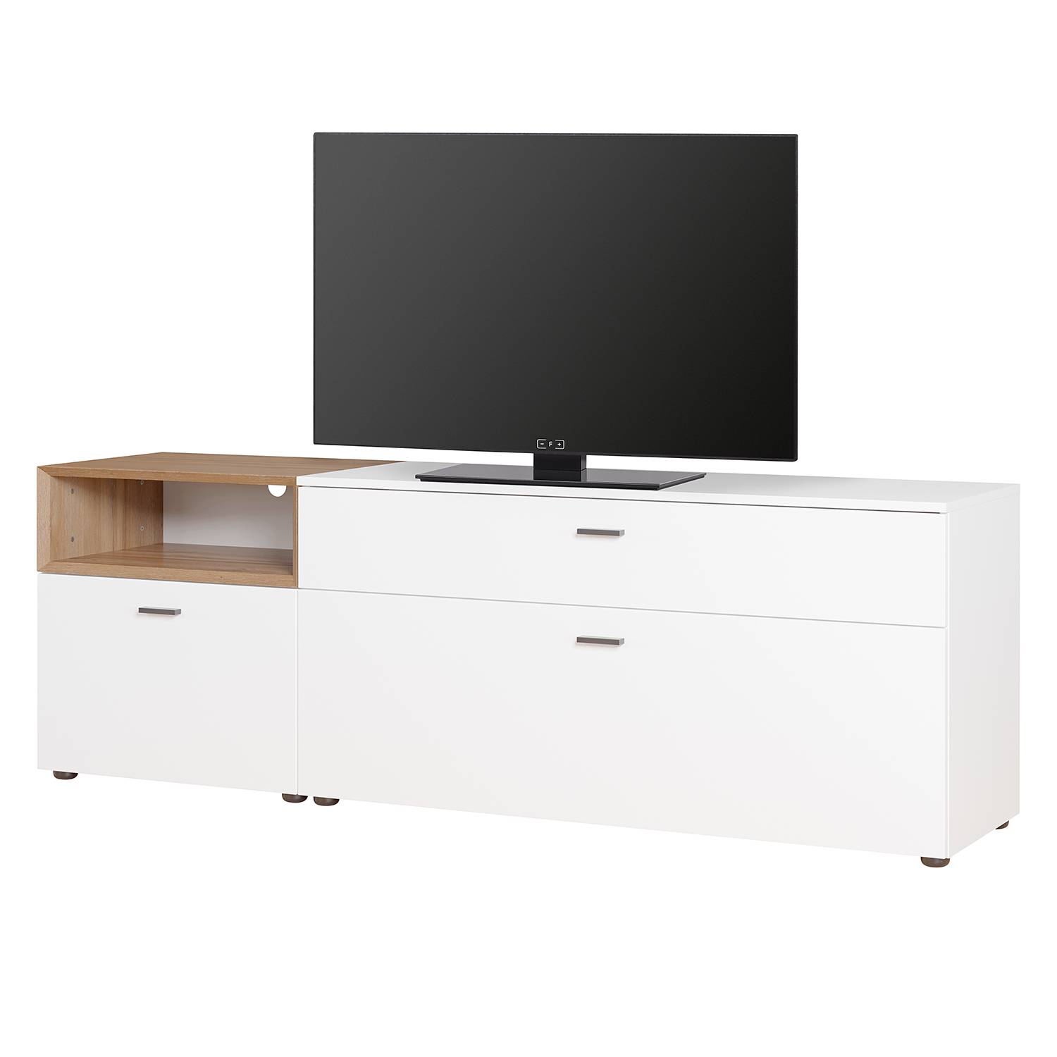 Wohnwand CORUNA IV (3-teilig) - Weiß / Eiche Grandson Dekor