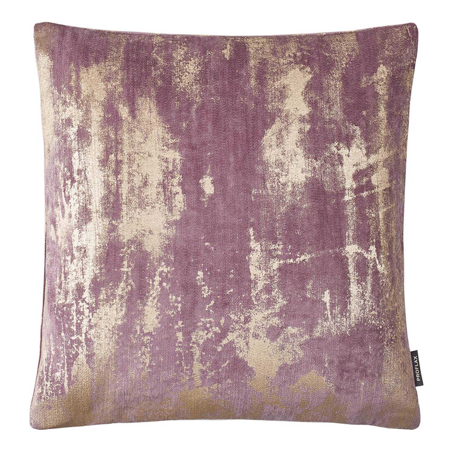 home24 Proflax Kissenbezug Shine I Gold/Mauve 40x40 cm (BxH) Samt