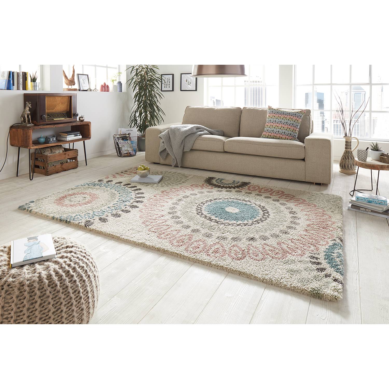 home24 Hochflorteppich Globe