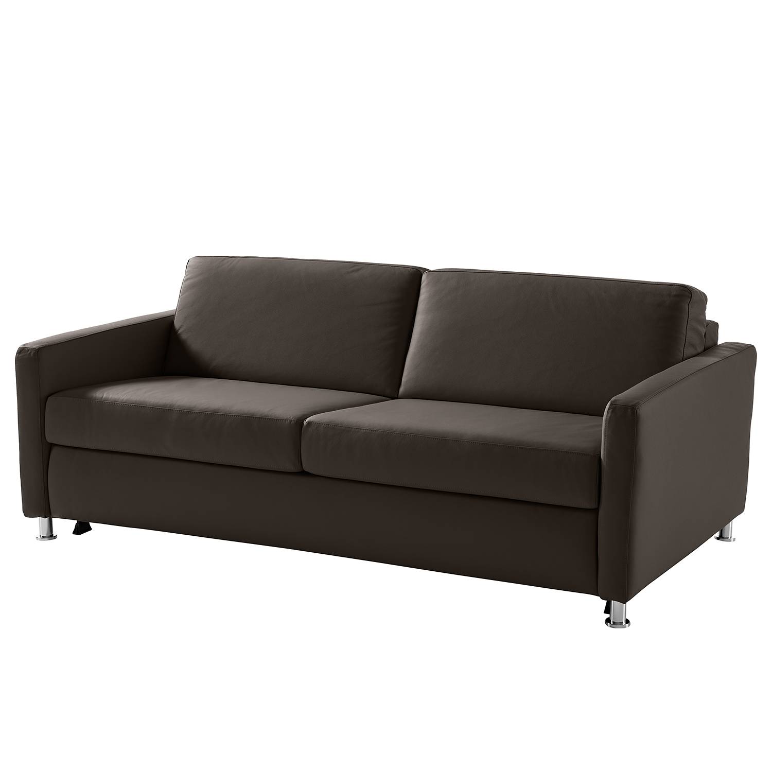 home24 Fredriks Schlafsofa Lierde I Kaffeebraun Echtleder 195x91x103 cm mit Schlaffunktion