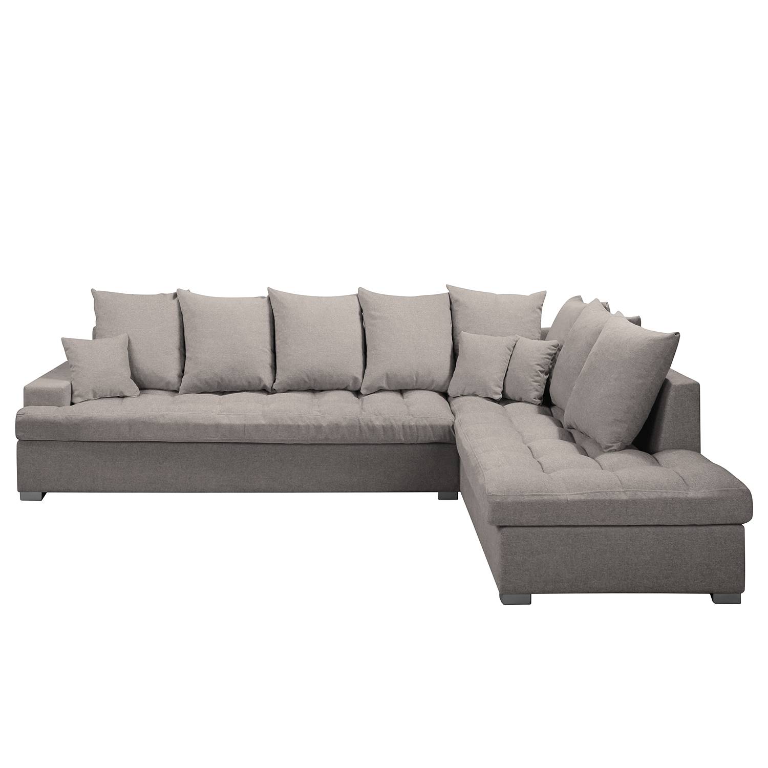 home24 Fredriks Ecksofa Bobitz II Platin Webstoff 290x90x240 cm