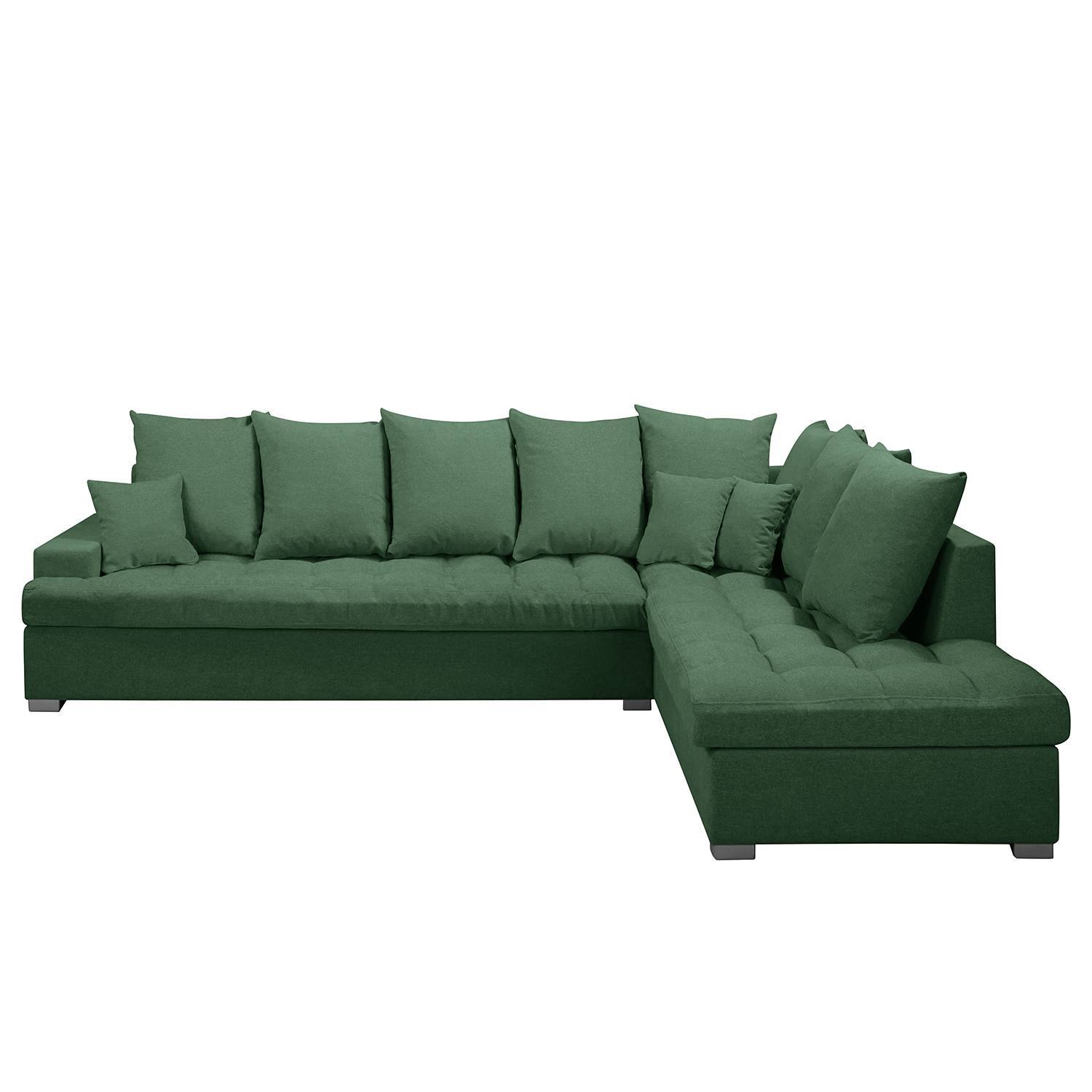 home24 Fredriks Ecksofa Bobitz II Antikgrün Webstoff 290x90x240 cm
