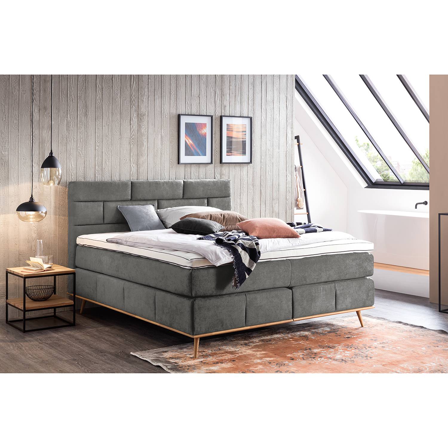 Home24 Loftscape Boxspringbett Lasse 180x0 Cm Webstoff Anthrazit Mit Matratze Moebel Suchmaschine Ladendirekt De
