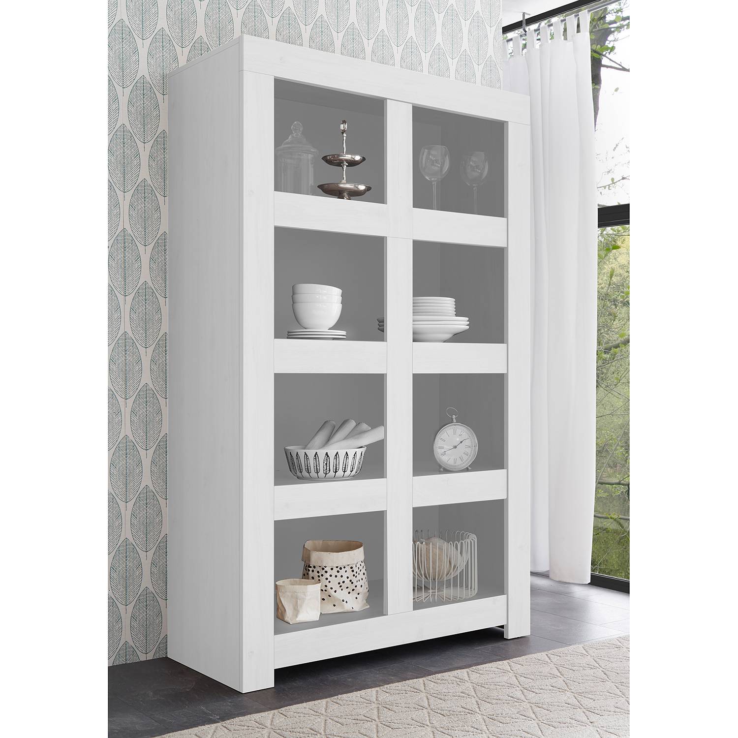 home24 LC Spa Regal Firenze Spanplatte Matt Weiß 110x186x42 cm (BxHxT)