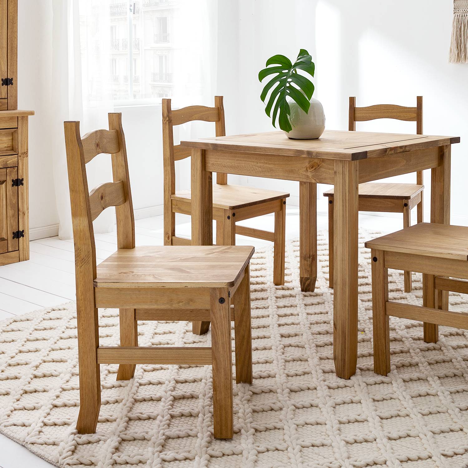 home24 Massivholzstuhl Finca Rustica (2er-Set)