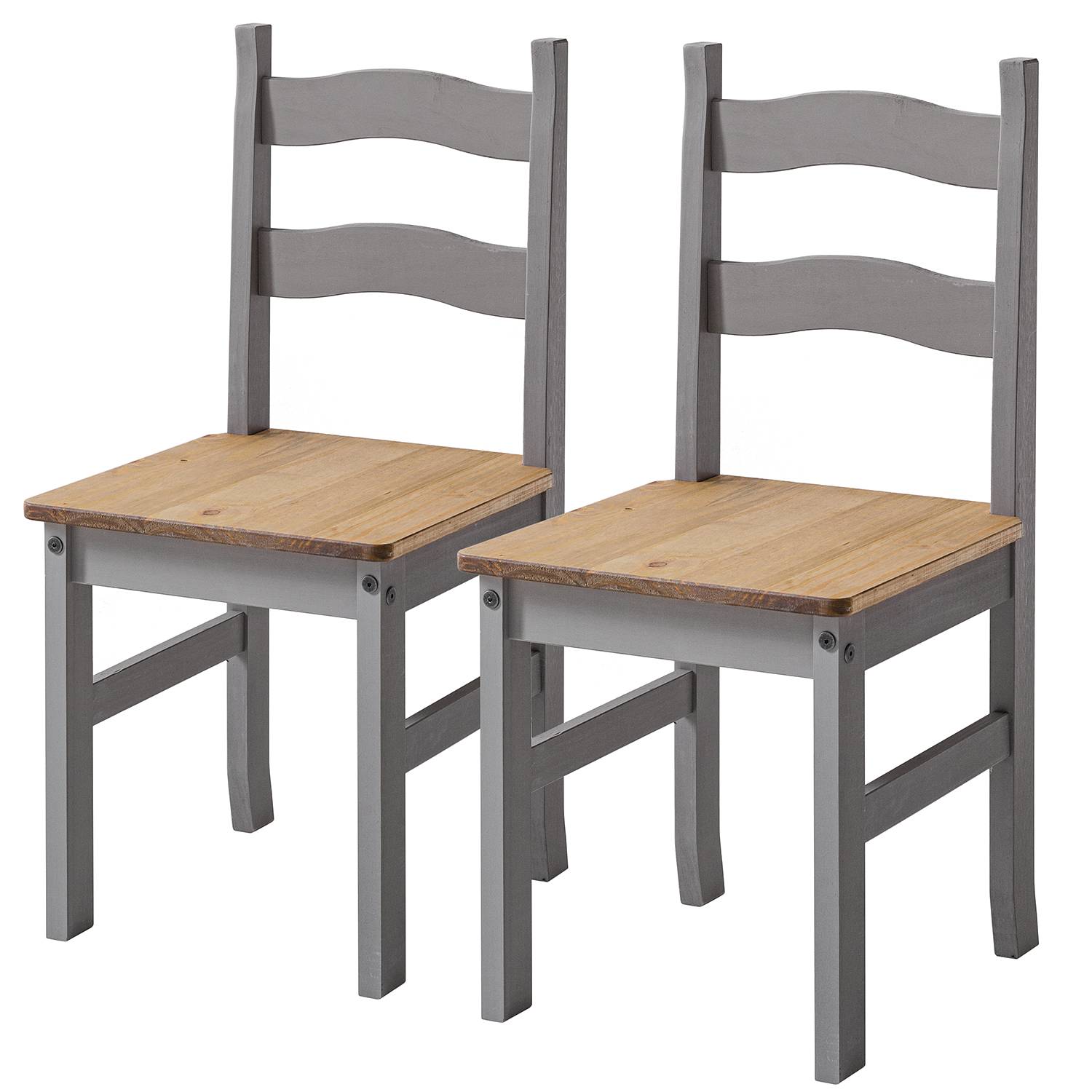 home24 Massivholzstuhl Finca Rustica (2er-Set)