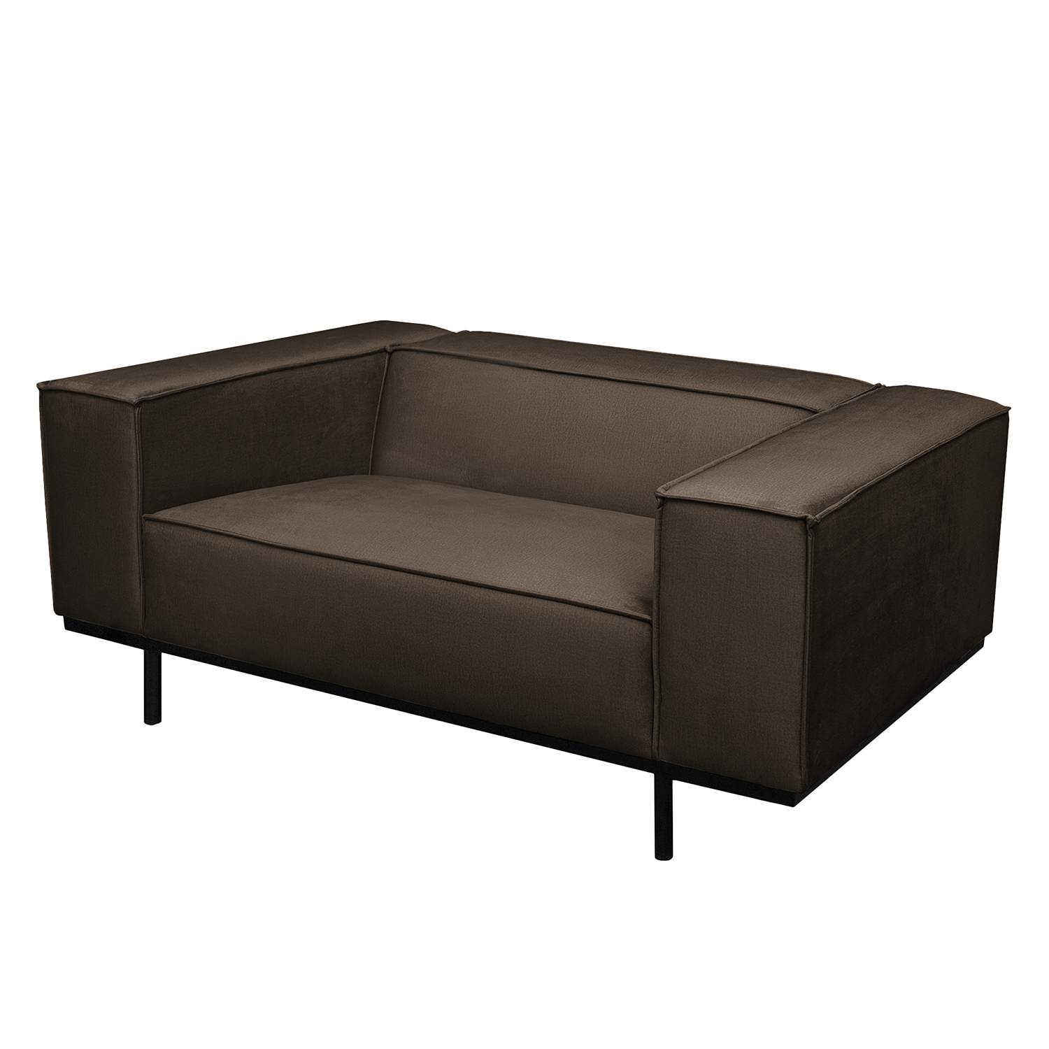 home24 ars manufacti Sessel Kups I Dunkelbraun Samt 130x70x95 cm (BxHxT)