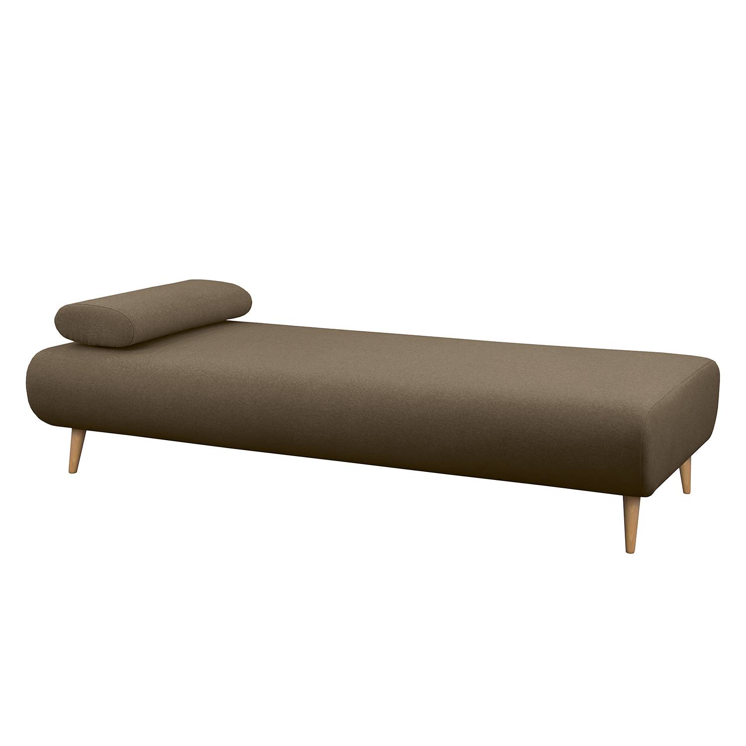 home24 Mørteens Relaxliege Bockel Braun Flachgewebe 200x44x90 cm (BxHxT)
