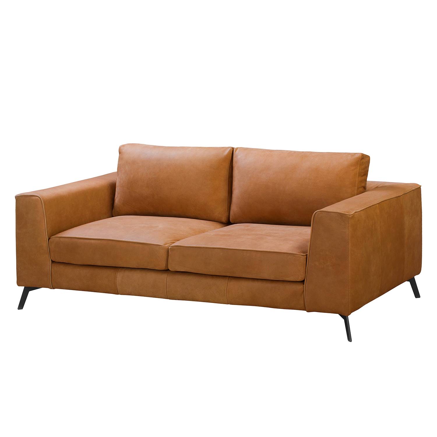 home24 ars manufacti Sofa Sanchez II 2,5-Sitzer Cognac Echtleder 214x84x106 cm
