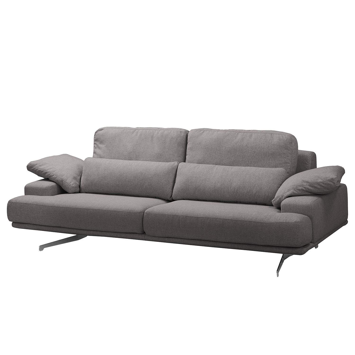 home24 Fredriks Sofa Lurrip II 3-Sitzer Dunkelgrau Webstoff 237x86x109 cm