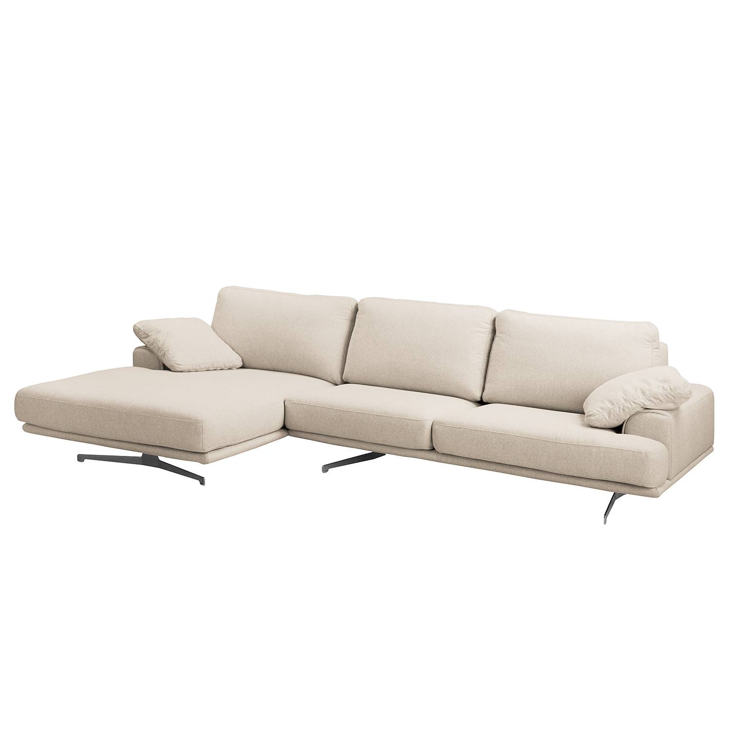 home24 Fredriks Ecksofa Hendra II Warmes Beige Webstoff 305x86x170 cm