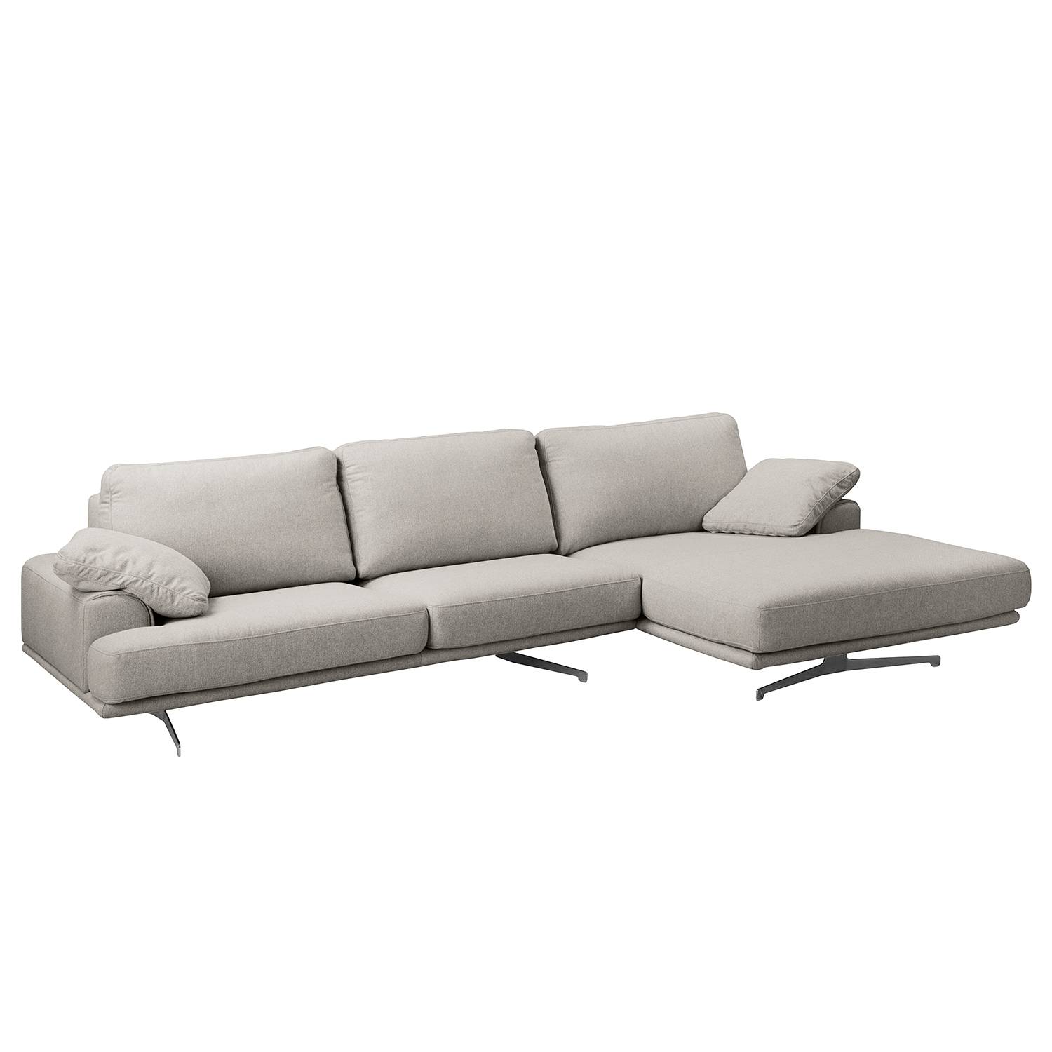 home24 Fredriks Ecksofa Hendra II Grau Webstoff 305x86x170 cm