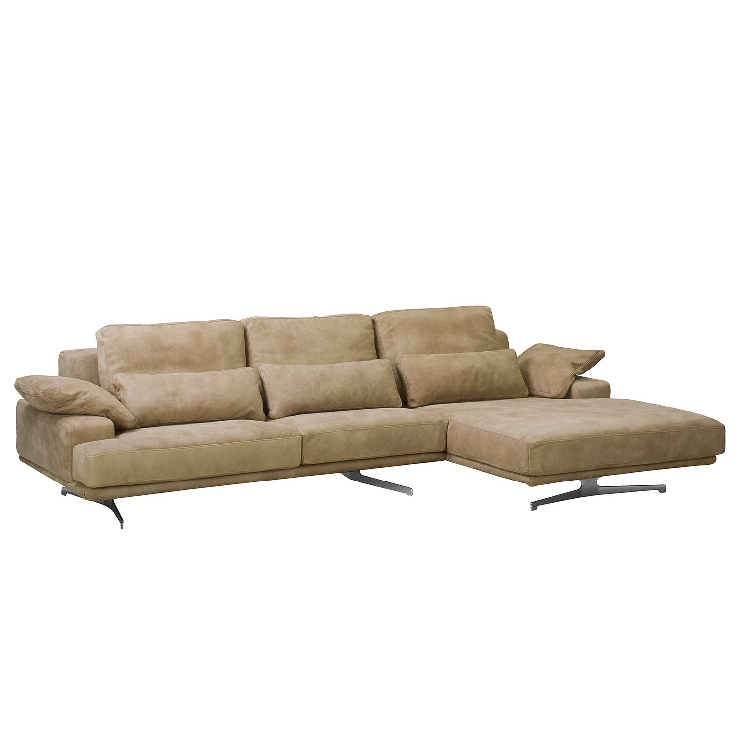 home24 ars manufacti Ecksofa Lurrip I Taupe Echtleder 315x86x170 cm
