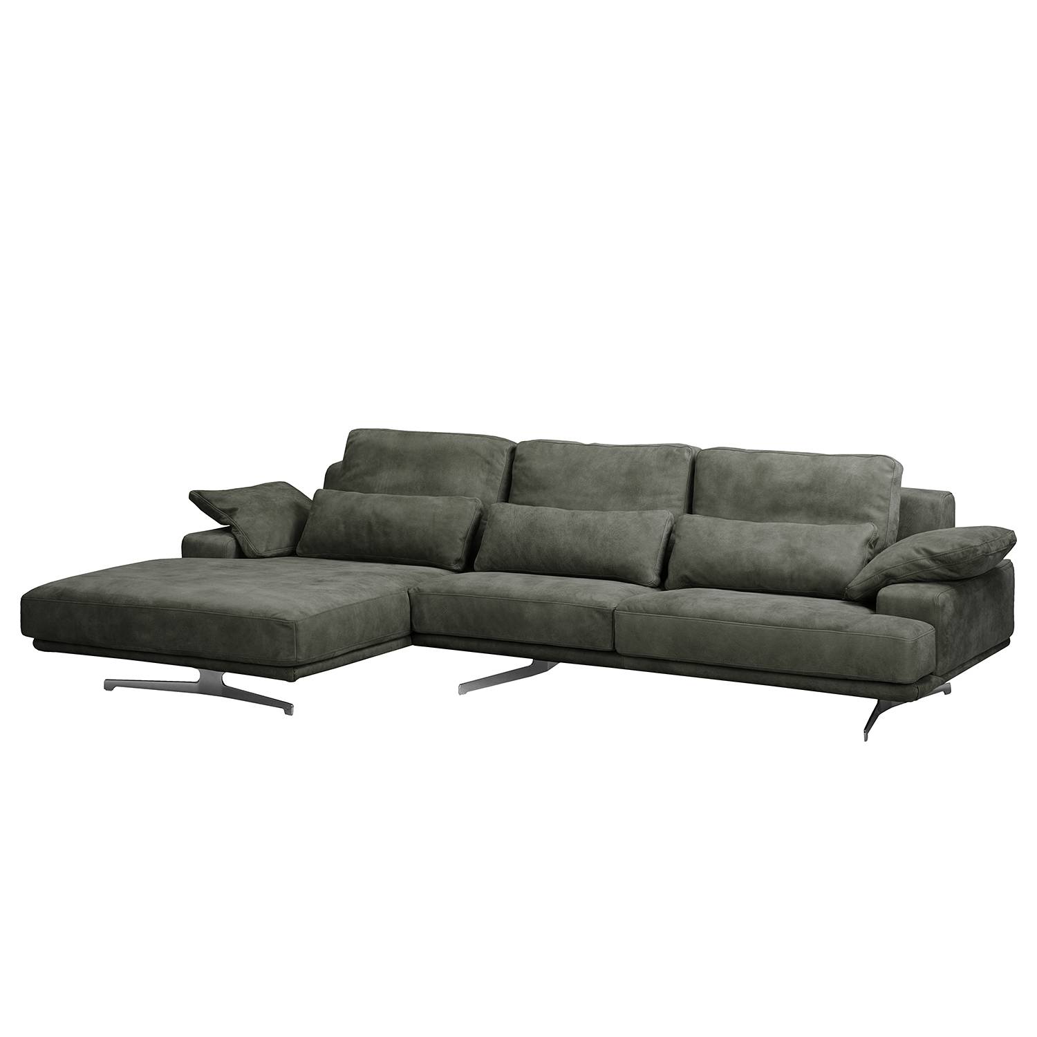 home24 ars manufacti Ecksofa Lurrip I Anthrazit Echtleder 315x86x170 cm