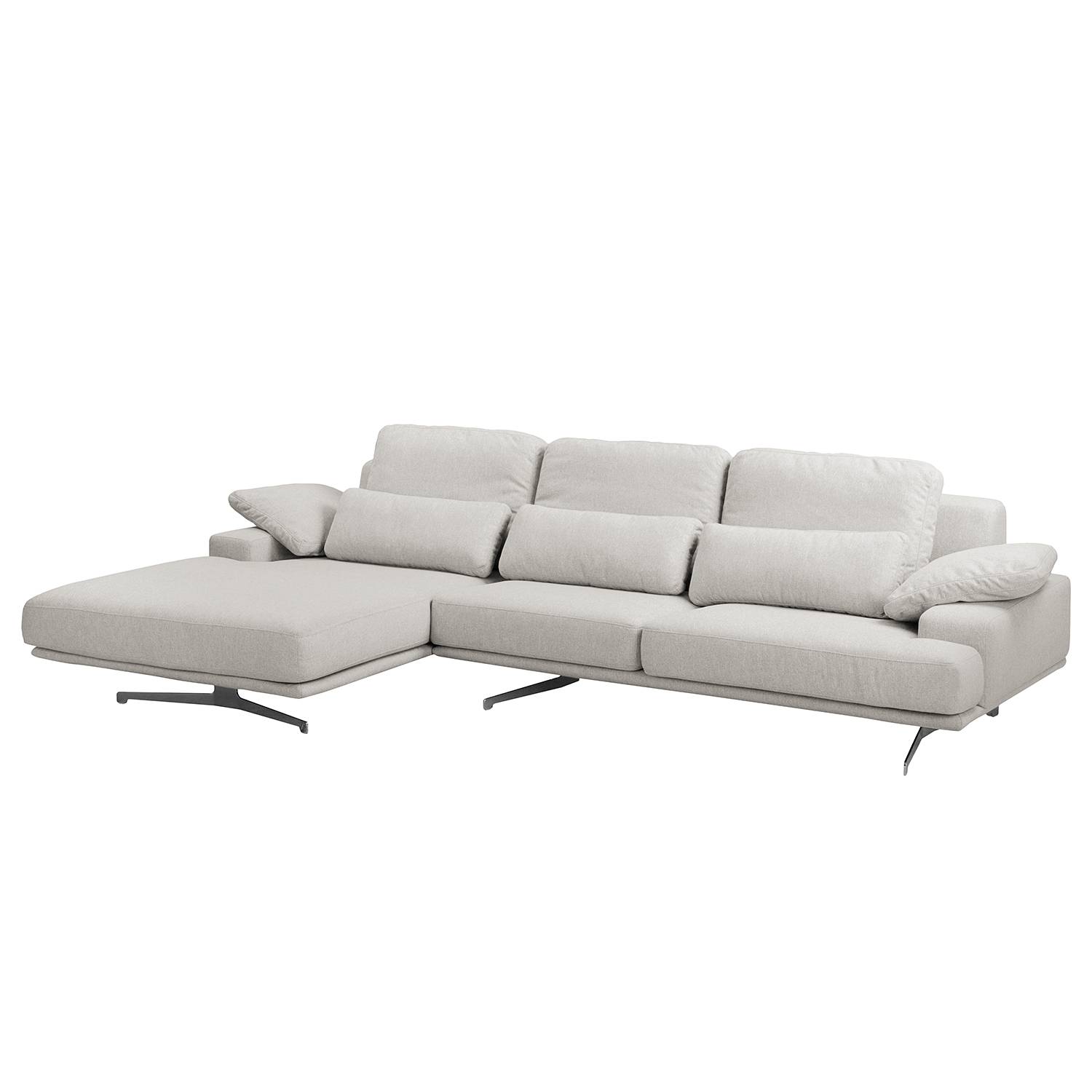 home24 Fredriks Ecksofa Lurrip II Hellgrau Webstoff 315x86x170 cm