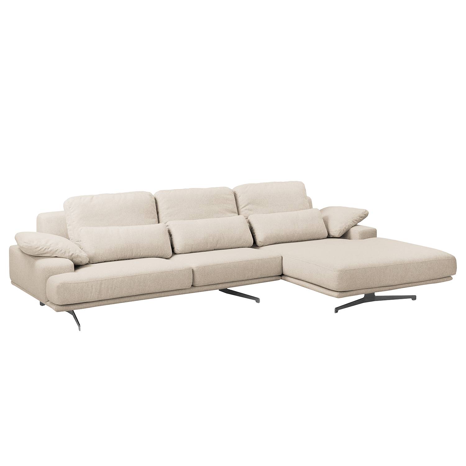 home24 Fredriks Ecksofa Lurrip II Warmes Beige Webstoff 315x86x170 cm