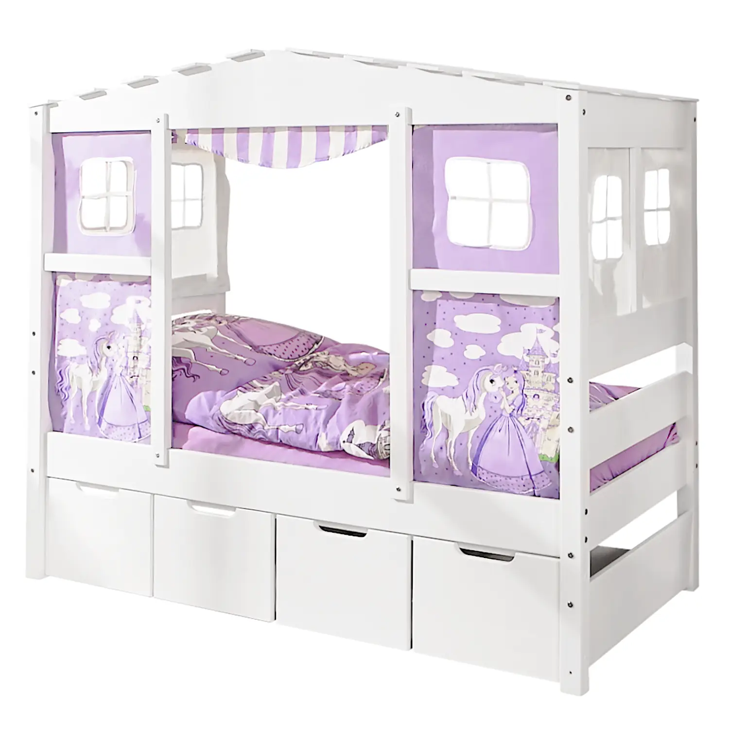 Hausbett Mini Prinzessin VIII | Kinder-Einzelbetten
