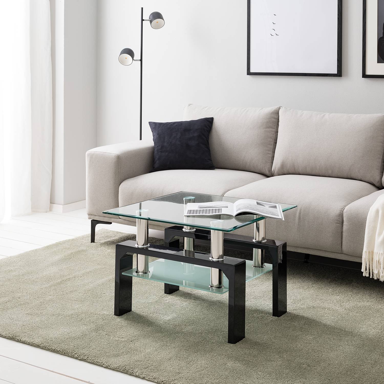 home24 Couchtiisch Glassy