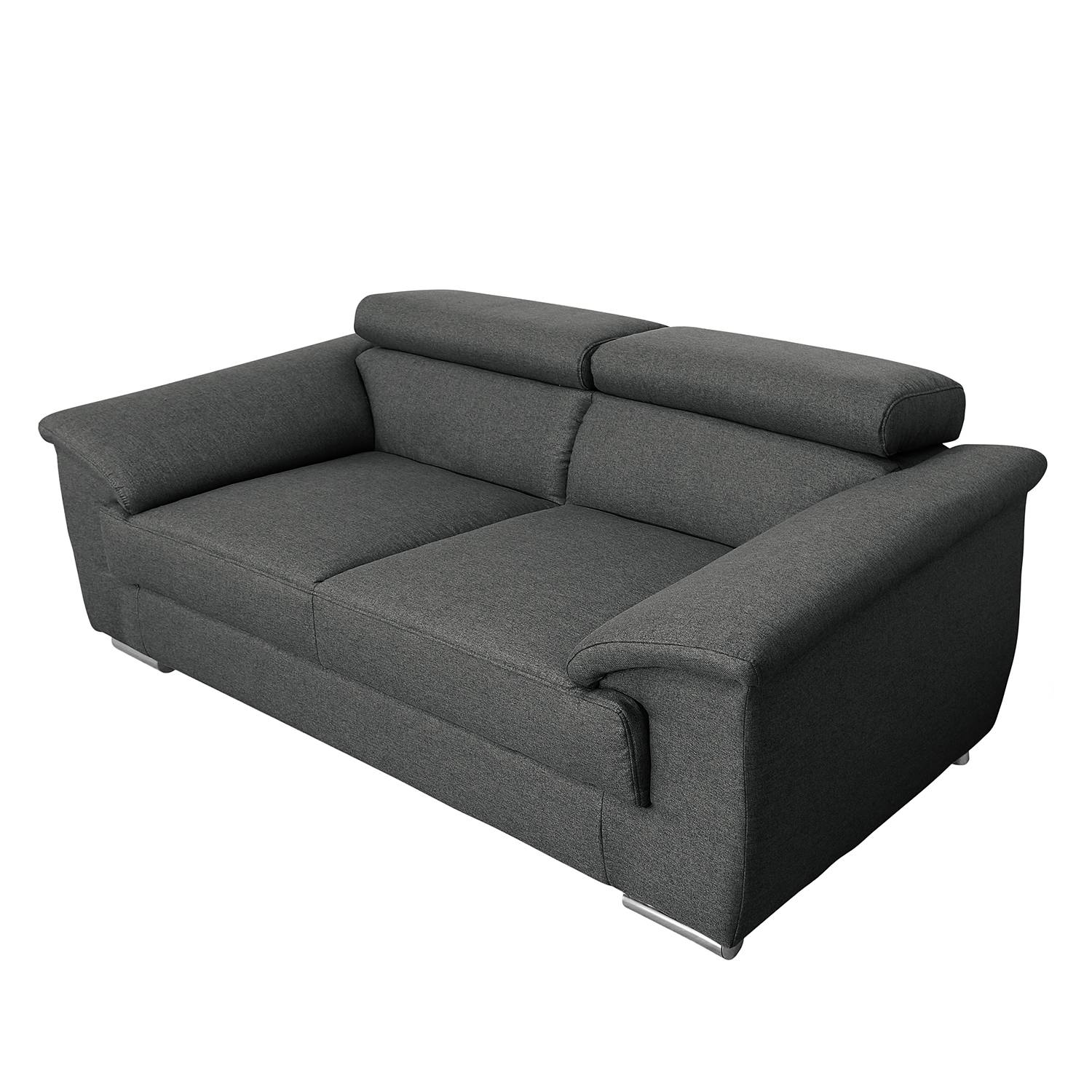 home24 Modoform Sofa Swaine 3-Sitzer Anthrazit Webstoff 213x78x100 cm