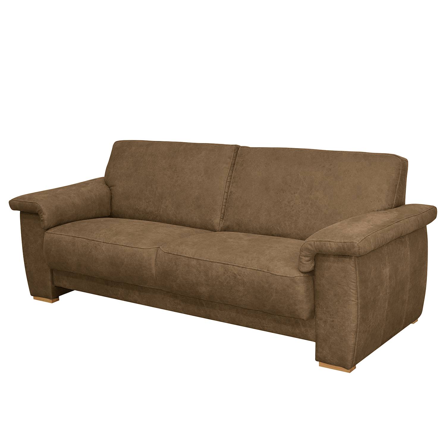 home24 Modoform Sofa Picabu 3-Sitzer Latte Macchiato Microfaser 210x83x90 cm