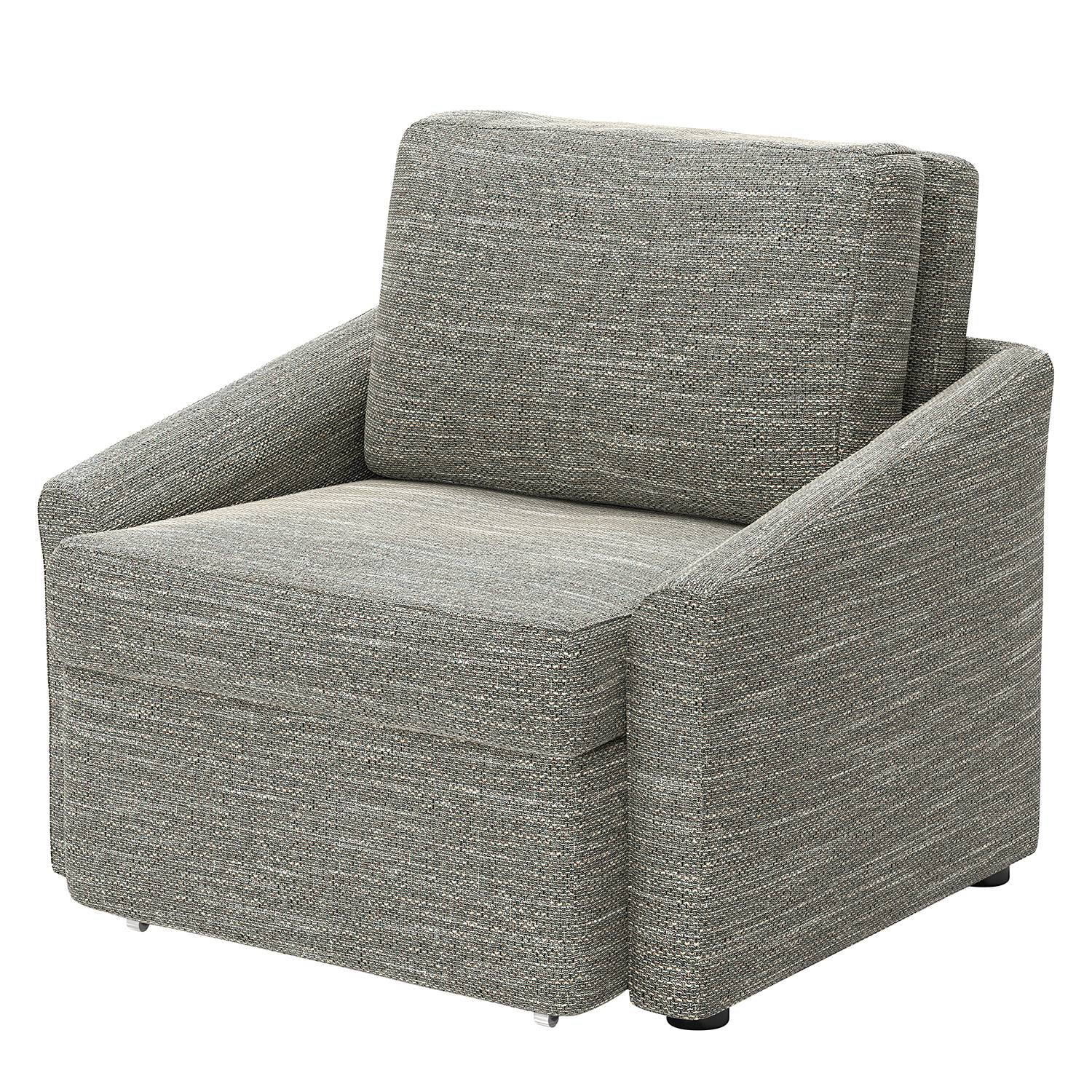 home24 loftscape Schlafsessel Rifton III Grau Strukturstoff mit Schlaffunktion 108x86x96 cm (BxHxT)