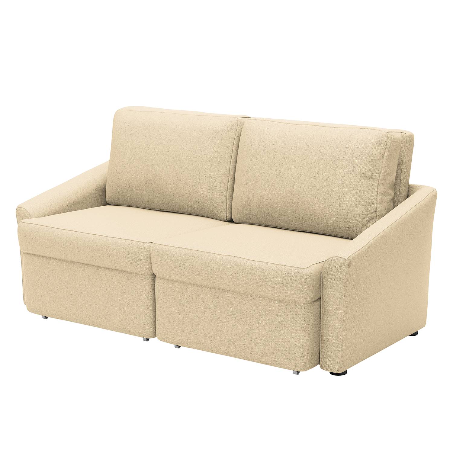 home24 Modoform Schlafsofa Rifton I Creme Webstoff 168x86x96 cm mit Schlaffunktion