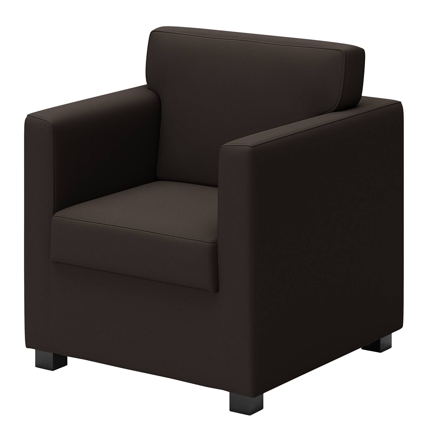 home24 loftscape Sessel Nibley VIII Dunkelbraun Kunstleder 74x83x74 cm (BxHxT)