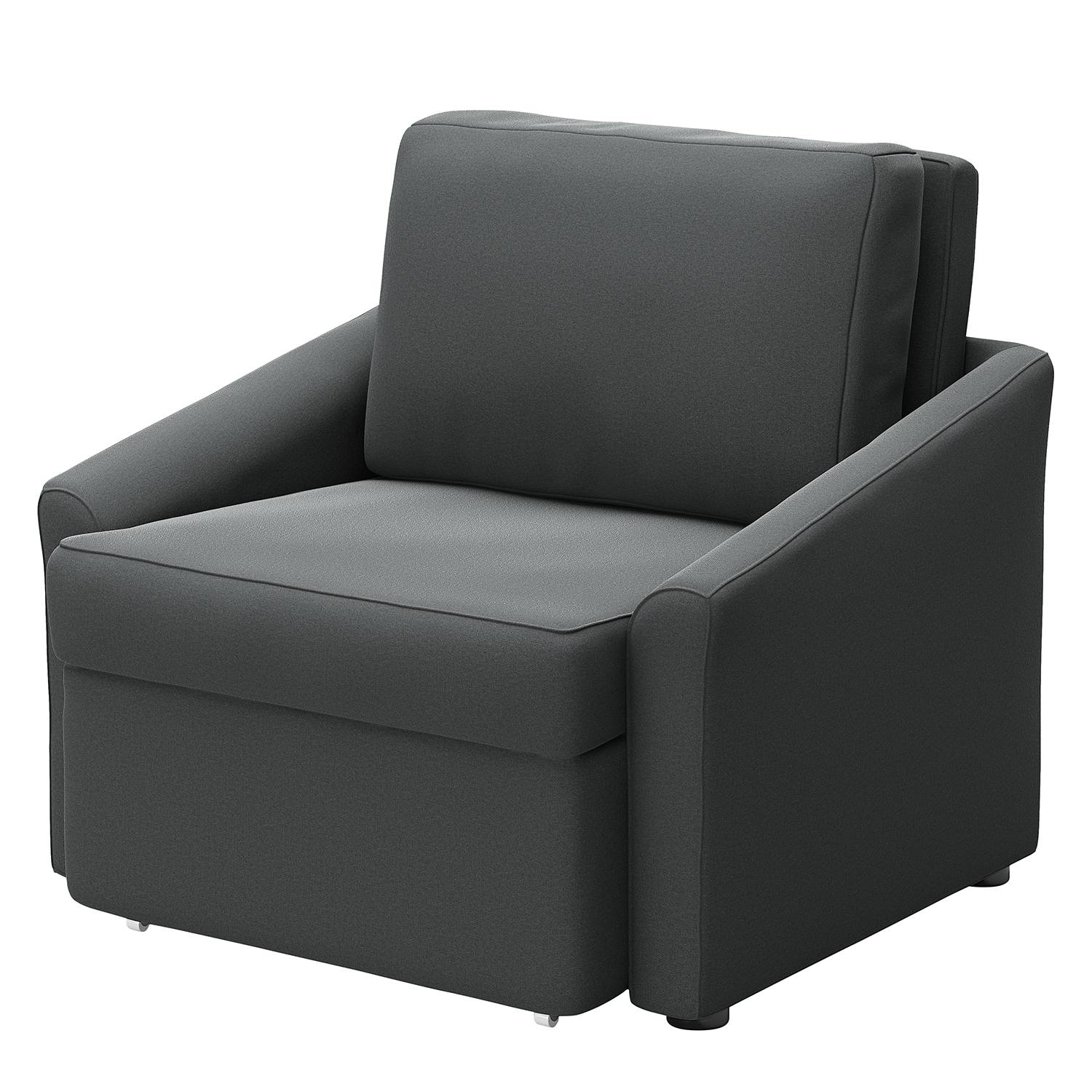 home24 Modoform Sessel Rifton II Dunkelgrau Microfaser mit Schlaffunktion 108x86x96 cm (BxHxT)