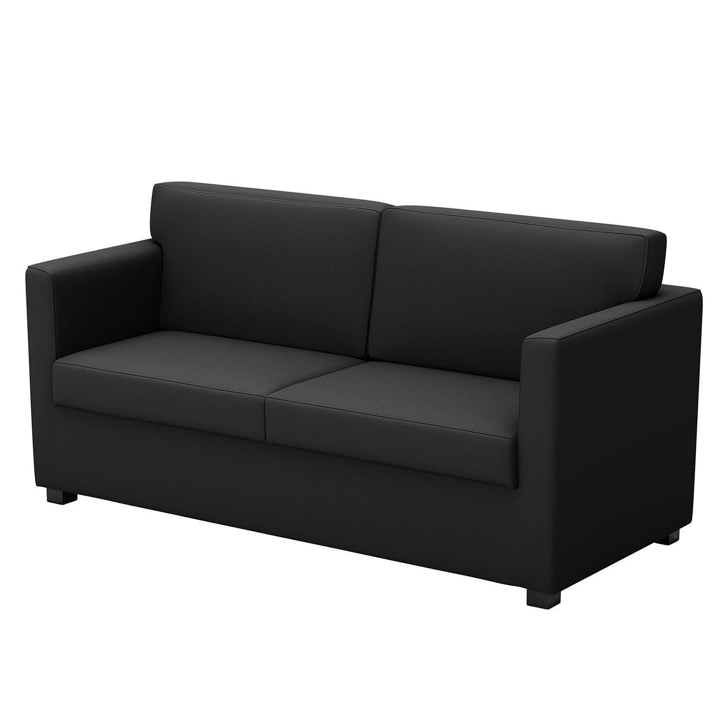 home24 loftscape Sofa Nibley IV 2-Sitzer Schwarz Kunstleder 125x83x74 cm