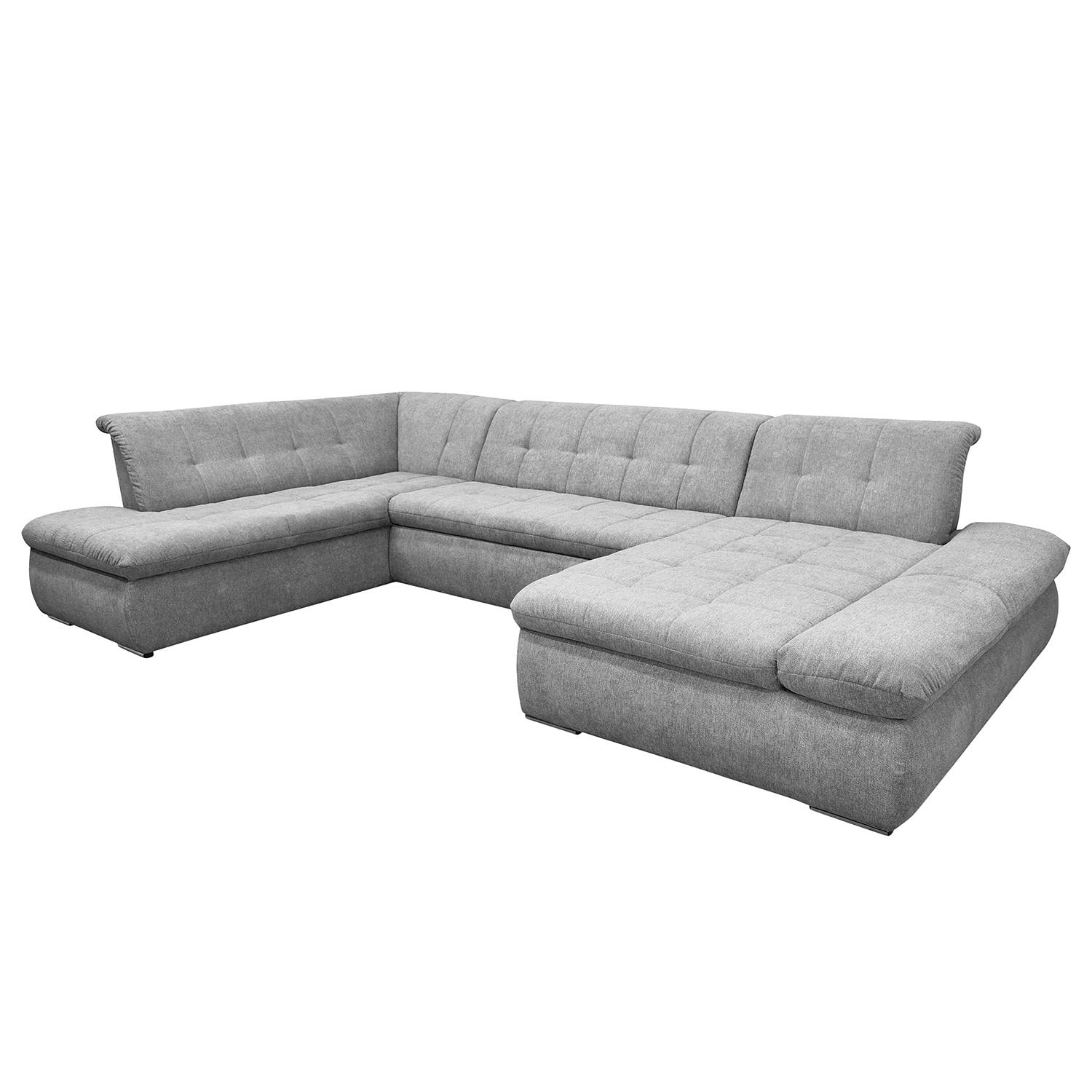 home24 loftscape Wohnlandschaft Lemley Platin Webstoff 353x80x216 cm