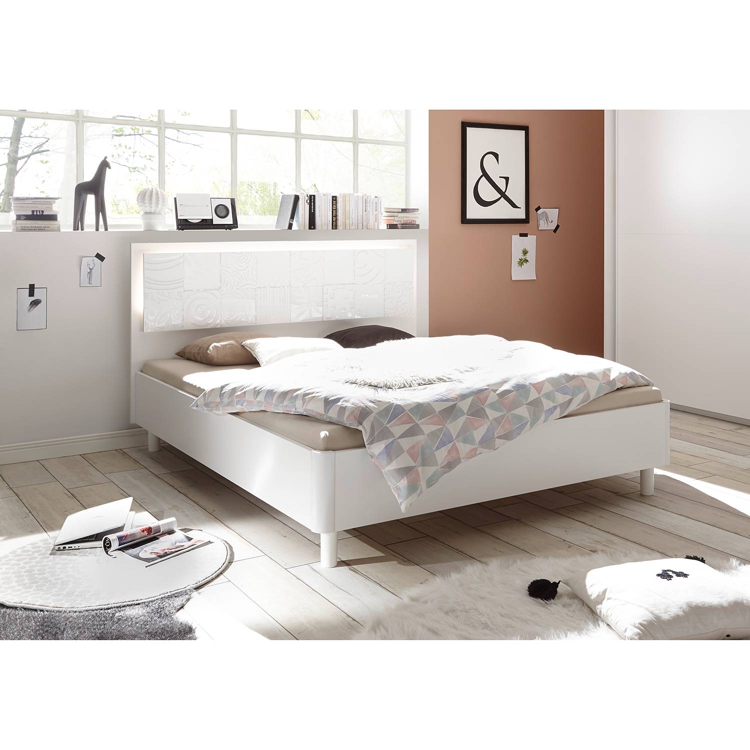 home24 LC Spa Bett Laussonne I 160x200 cm Spanplatte Weiß