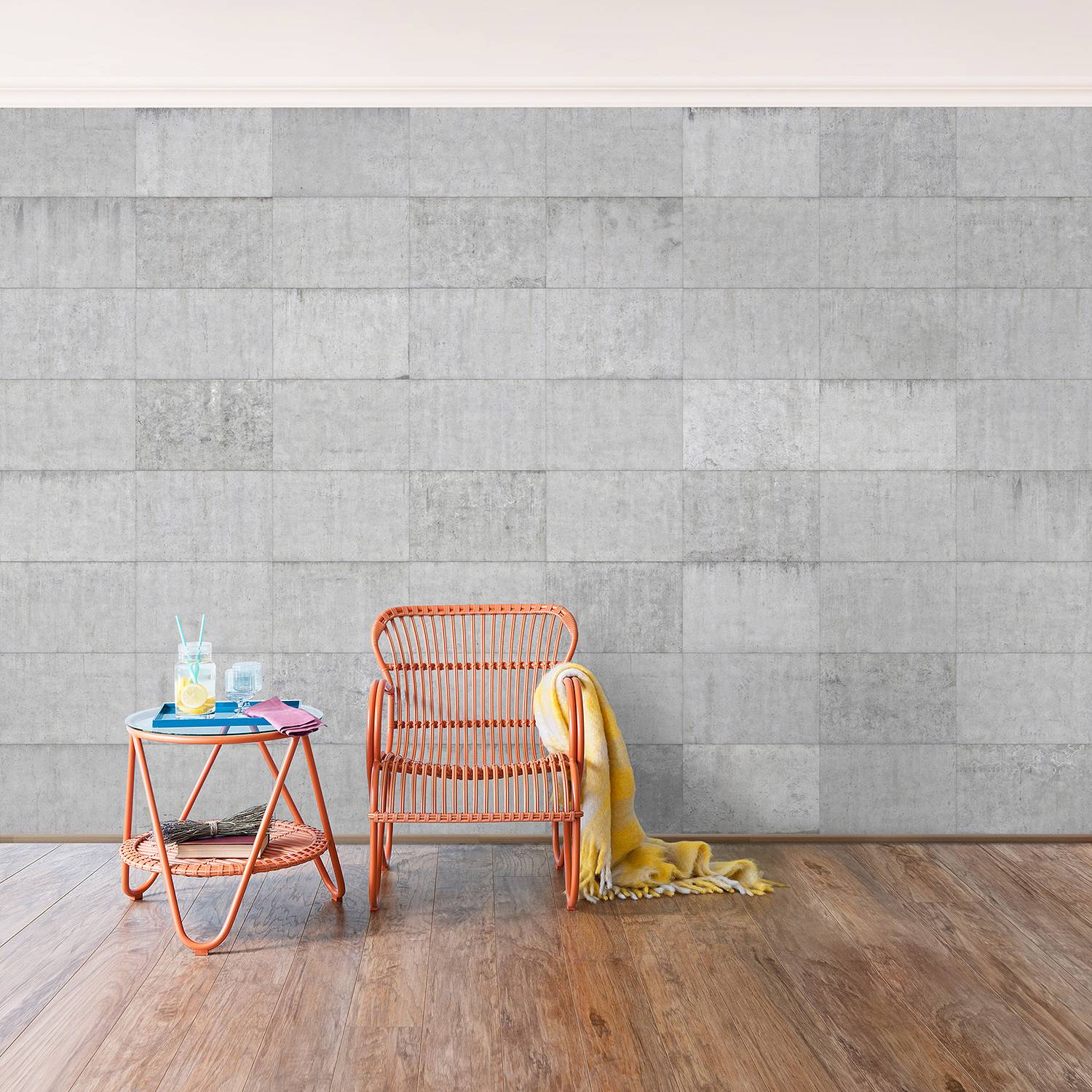 Papier peint briques en béton