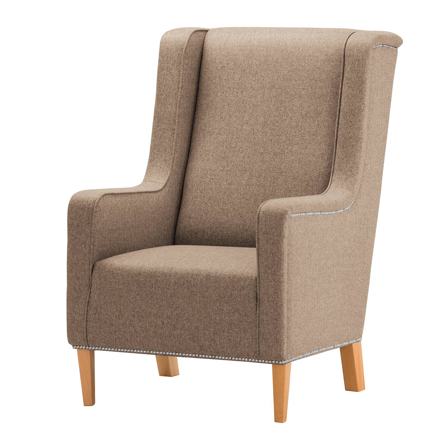 home24 Maison Belfort Sessel Mirina II Cappuccino Webstoff 69x103x87 cm (BxHxT)