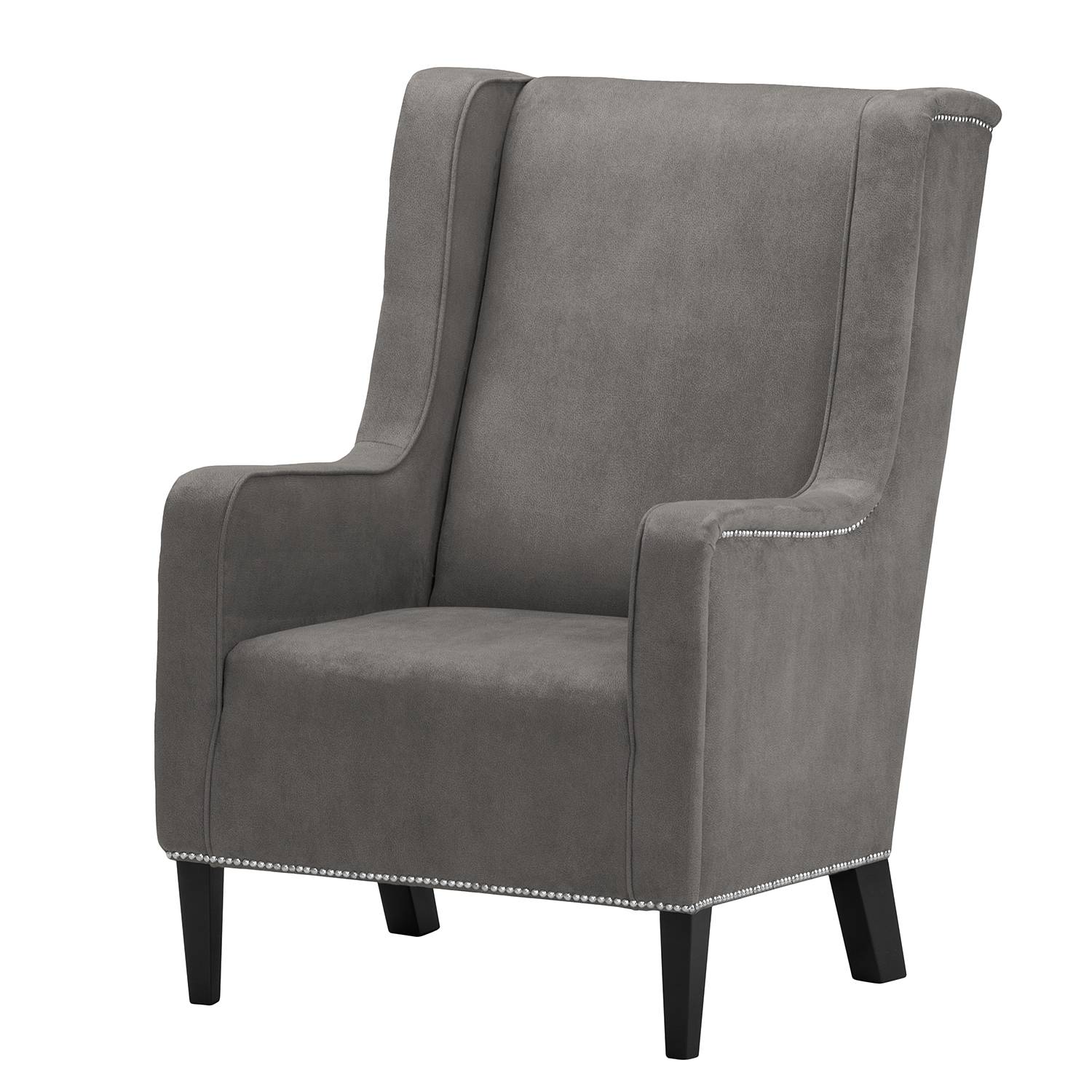 home24 Maison Belfort Sessel Mirina III Grau Microfaser 69x103x87 cm (BxHxT)